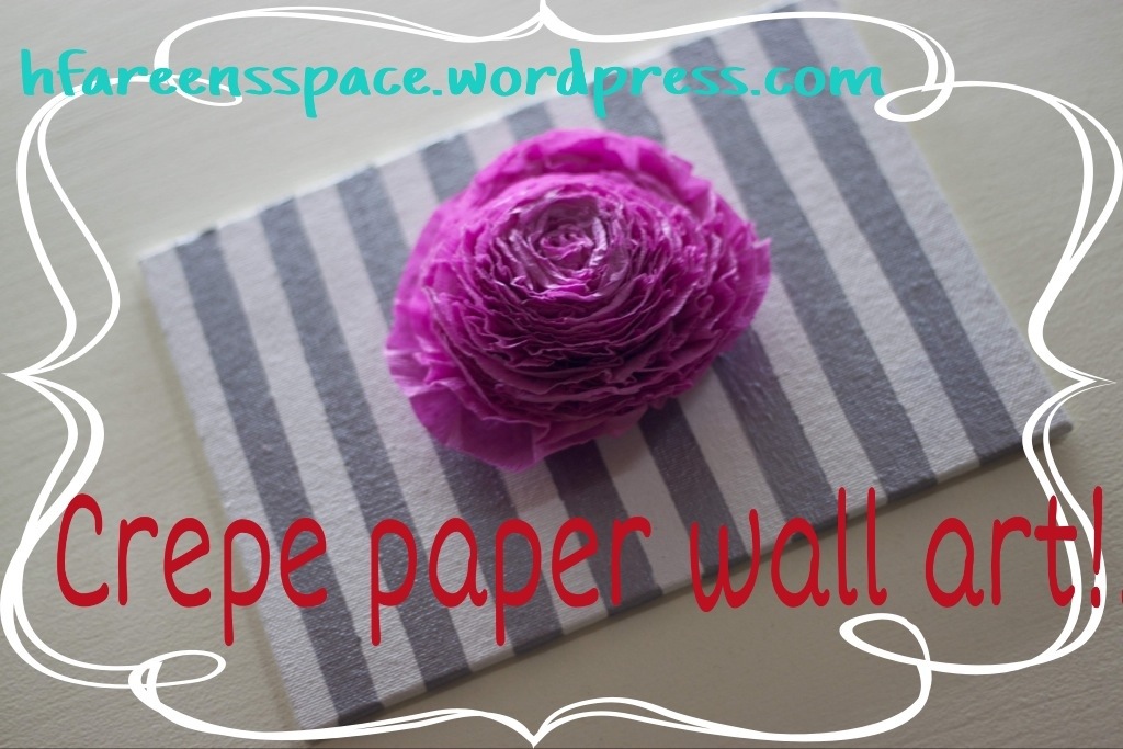 Canvas and crepe paper wall art