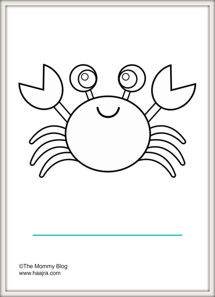sea animals -crab printable