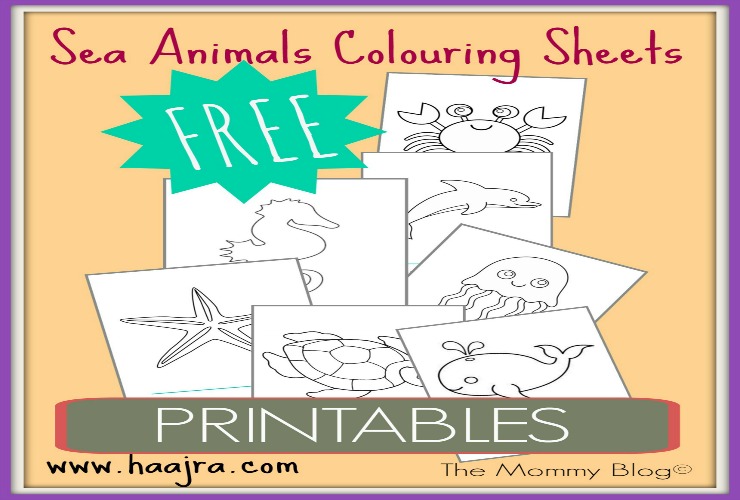 sea animals printables colouring pages for preschoolers and toddlers
