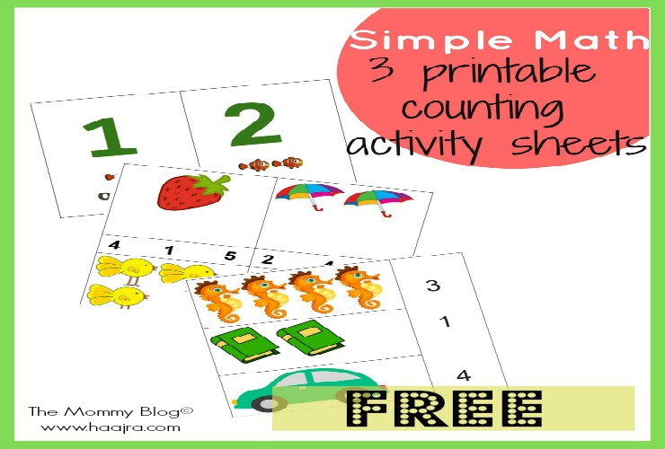 3 Simple Math Printable Counting Activity Sheets